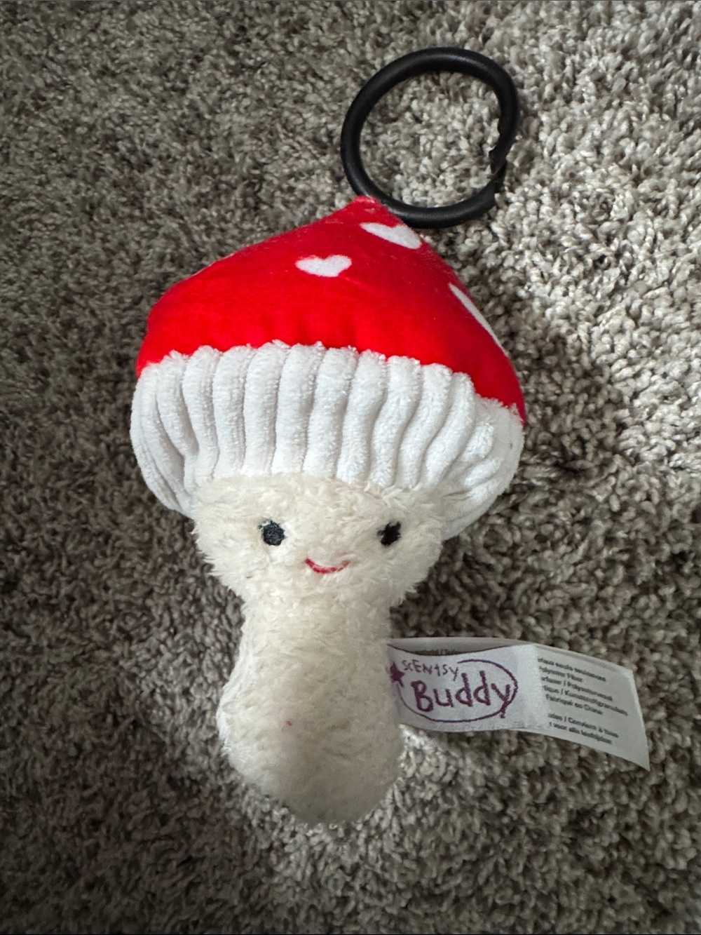 Red Heart Mushroom Plush Buddy - Kids Accessory
